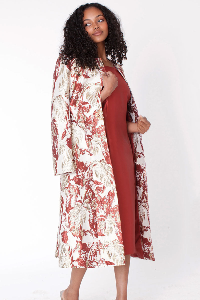 Tally Taylor Church Dress 4859-Coral/Gold