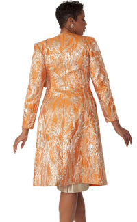 Tally Taylor Church Dress 4859-Orange/Gold - Church Suits For Less