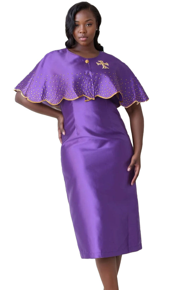 Tally Taylor Church Dress 4866-Purple - Church Suits For Less