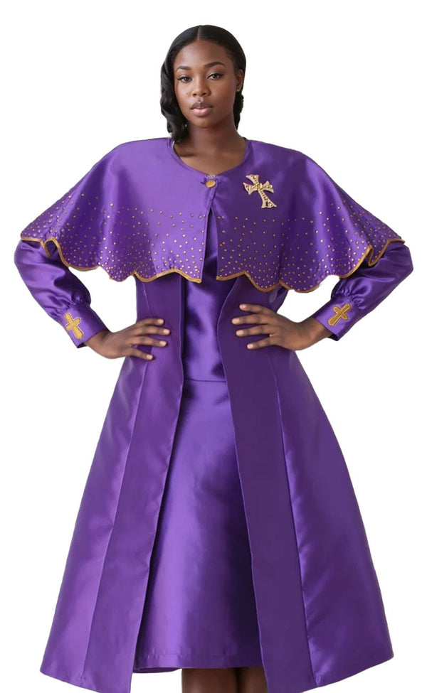 Tally Taylor Church Dress 4866-Purple - Church Suits For Less