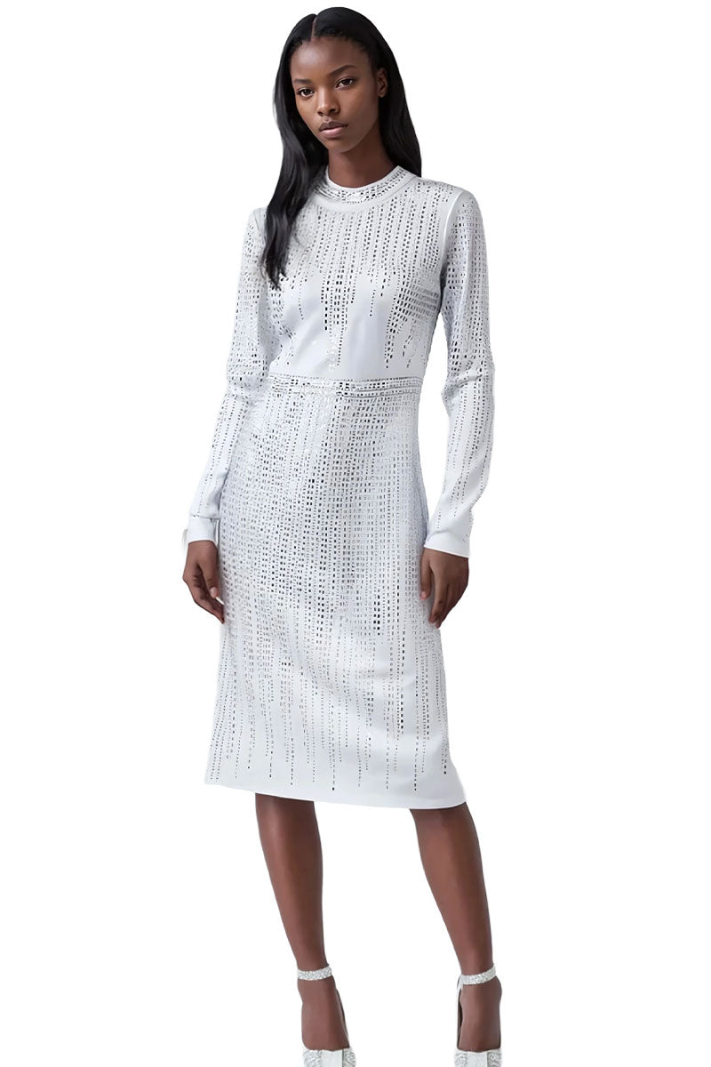 Tally Taylor Church Dress 4998-White/Silver