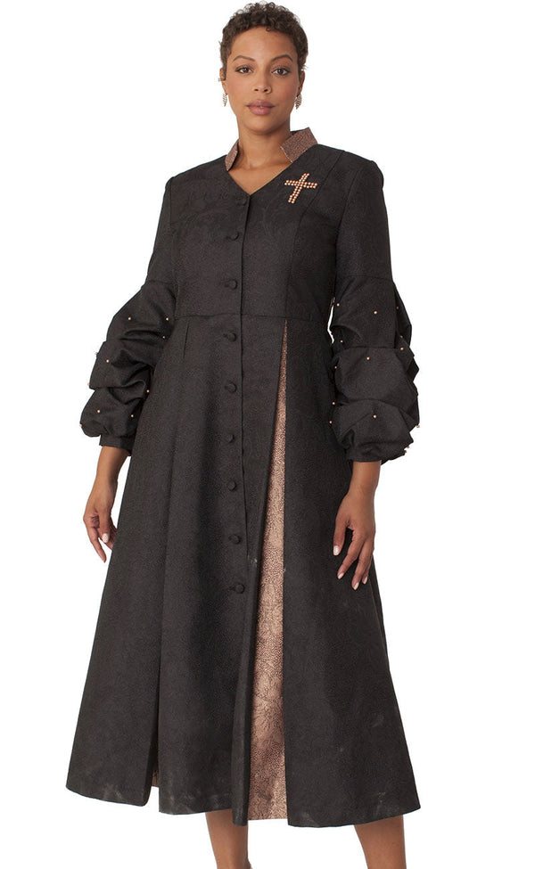 Tally Taylor Church Robe 4850-Black/Gold - Church Suits For Less