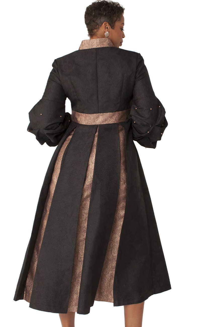 Tally Taylor Church Robe 4850-Black/Gold - Church Suits For Less