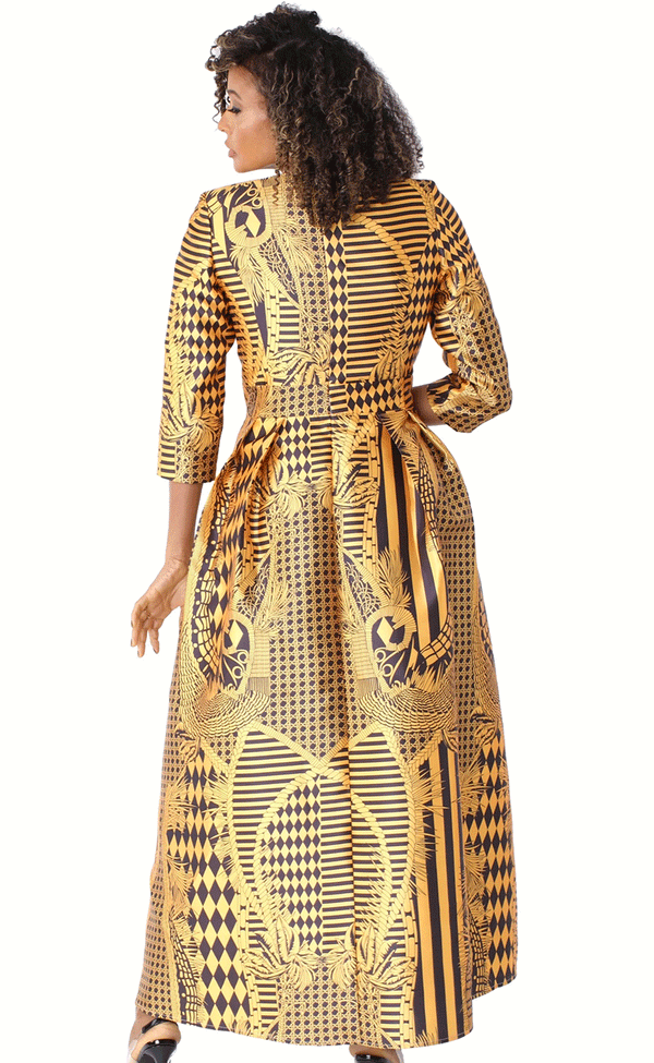 Tally Taylor Church Dress 4497-Gold/Black