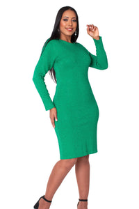 Kayla Knit Dress 5388-Emerald