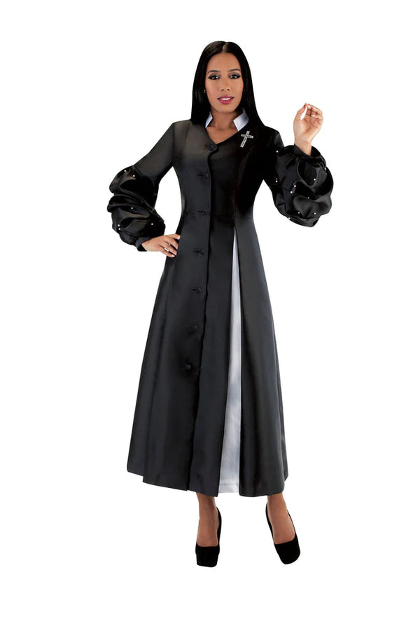 Tally Taylor Church Robe 4730C-Black/White - Church Suits For Less