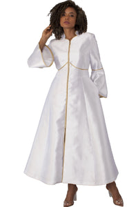 Tally Taylor Church Robe 4731C-White/Gold - Church Suits For Less