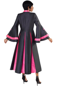 Tally Taylor Robe 4615C-Black/Fuchsia - Church Suits For Less