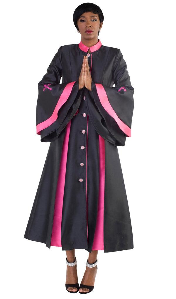 Tally Taylor Robe 4615C-Black/Fuchsia - Church Suits For Less