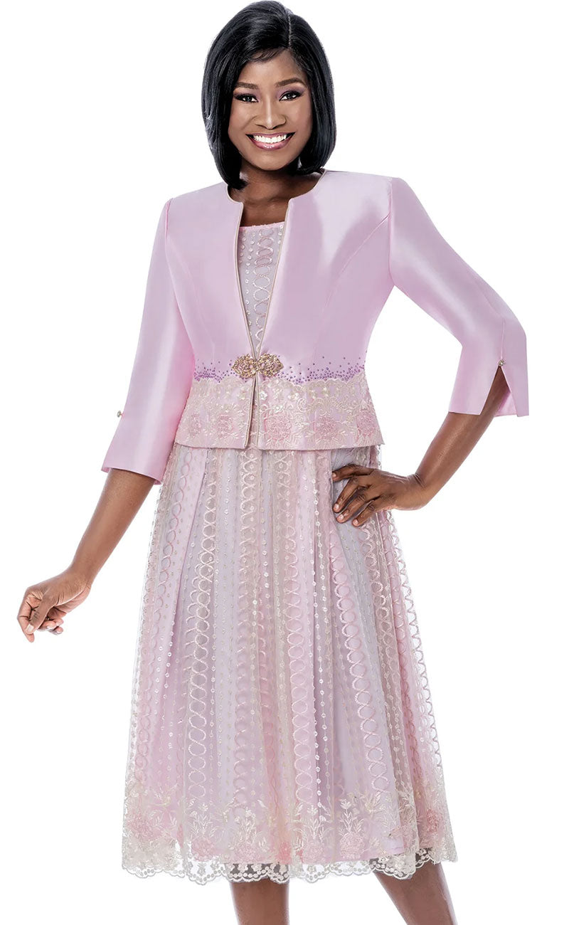 Terramina Church Dress 7252-Pink - Church Suits For Less