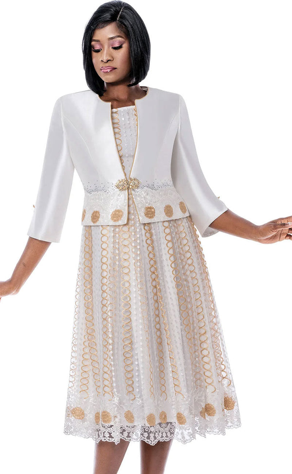 Terramina Church Dress 7252-Off-White - Church Suits For Less