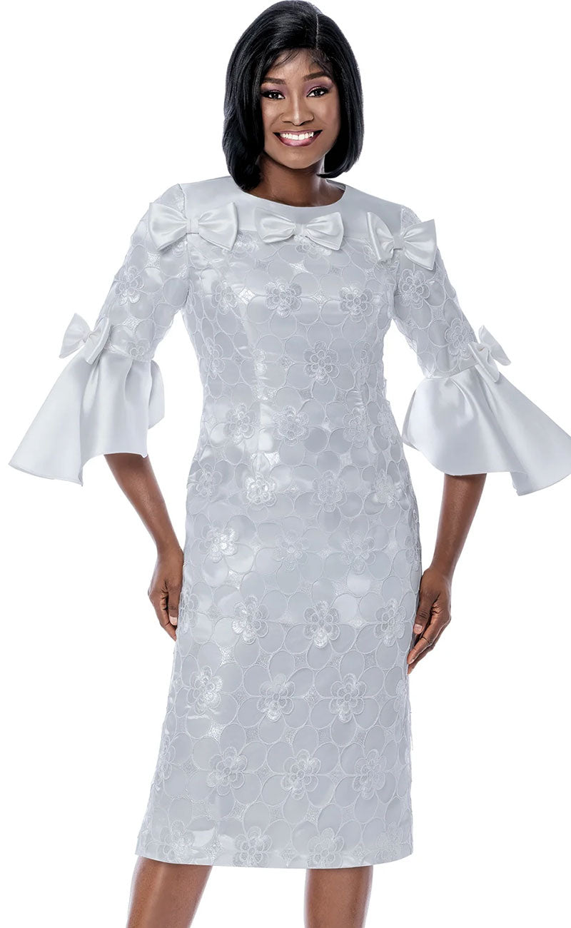 Terramina Church Dress 7279-White - Church Suits For Less