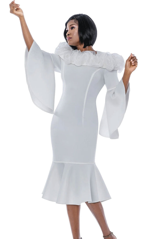 Terramina Church Dress 7281-White - Church Suits For Less