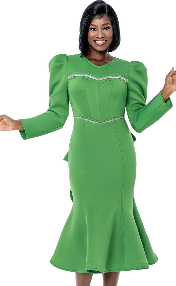 Terramina Church Dress 7282-Green - Church Suits For Less