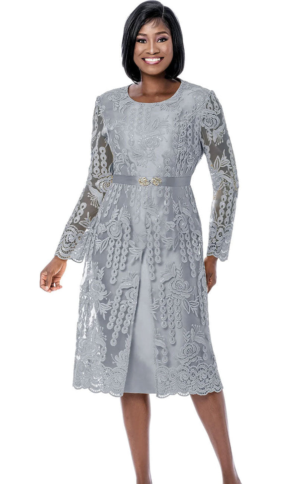 Terramina Church Dress 7288-Silver - Church Suits For Less