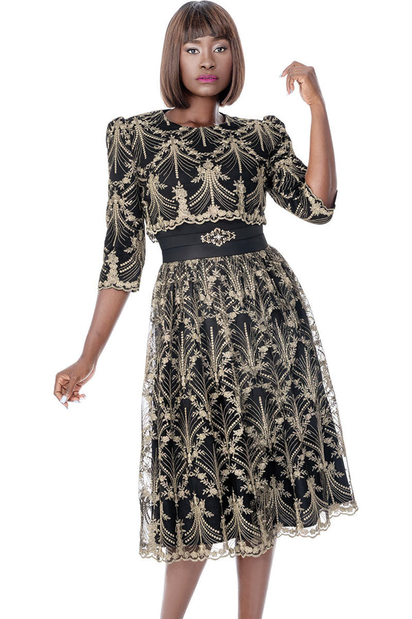church dresses for black ladies Terramina Church Dress 7051-Black, Black / 16