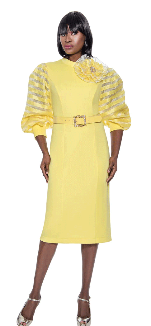 Terramina Church Dress 7077C-Yellow