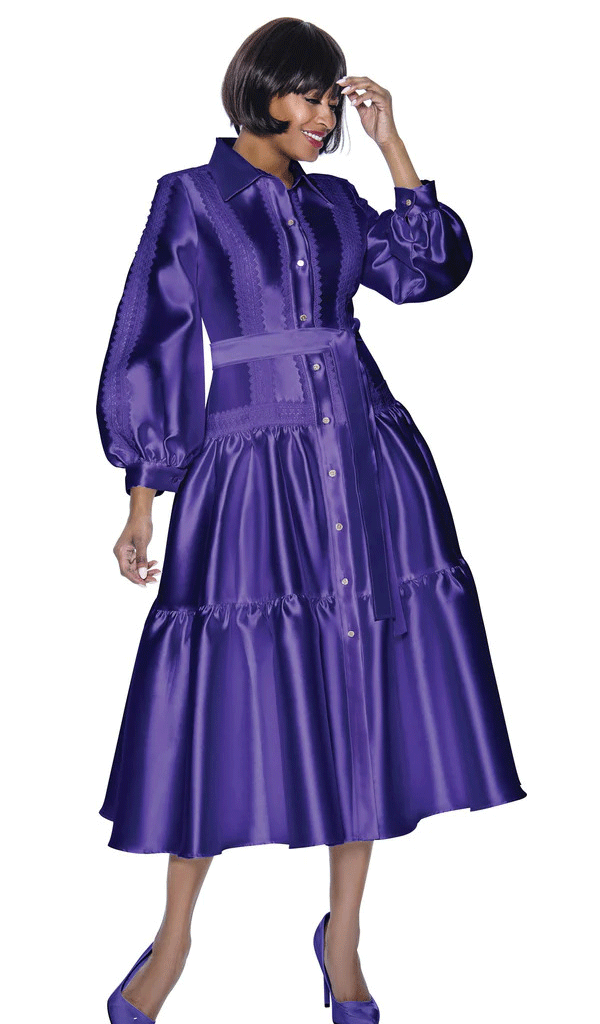 Terramina Church Dress 7029C-Purple - Church Suits For Less