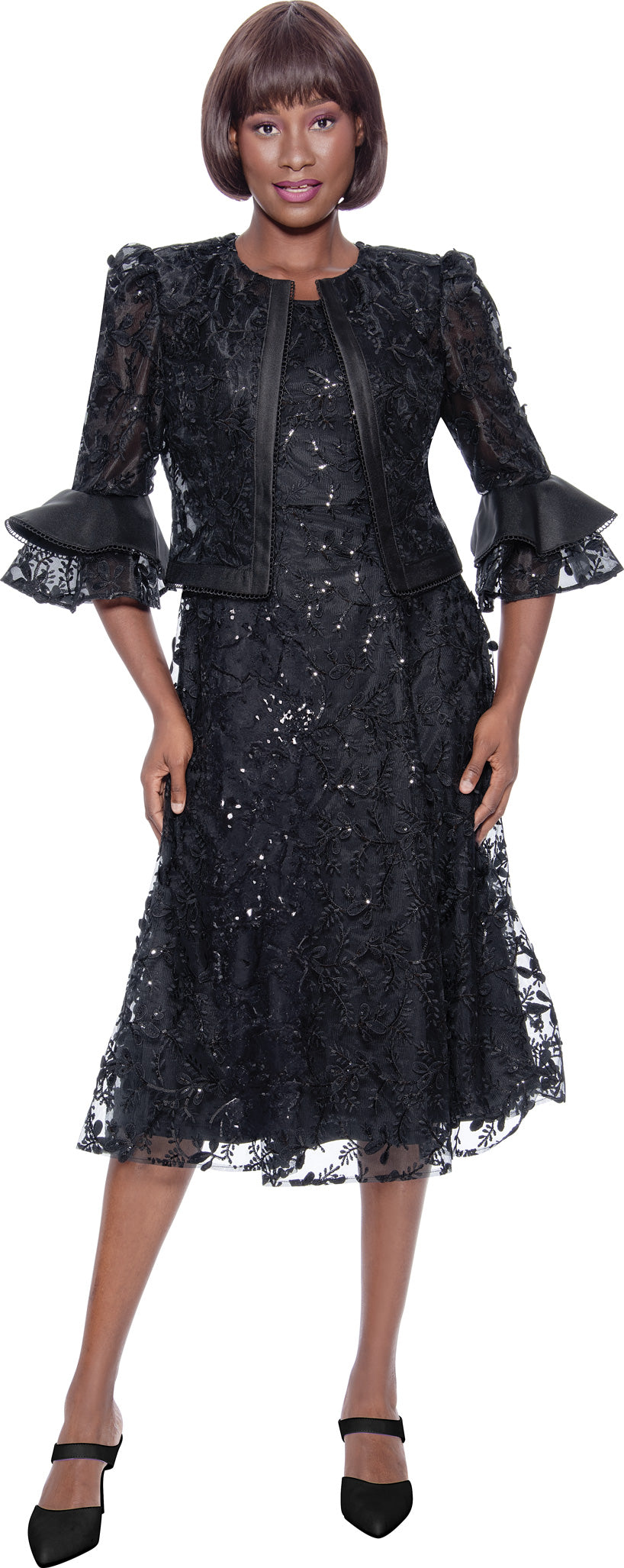 Terramina Church Dress 7127-Black - Church Suits For Less