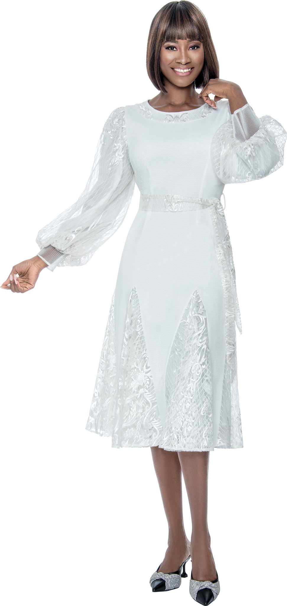 Terramina Church Dress 7213-Off-White - Church Suits For Less