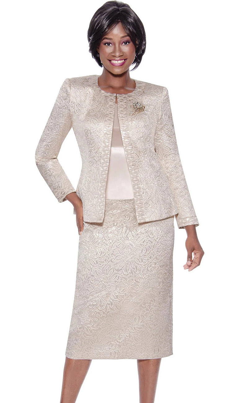 Terramina Church Suit 7149-Champagne - Church Suits For Less