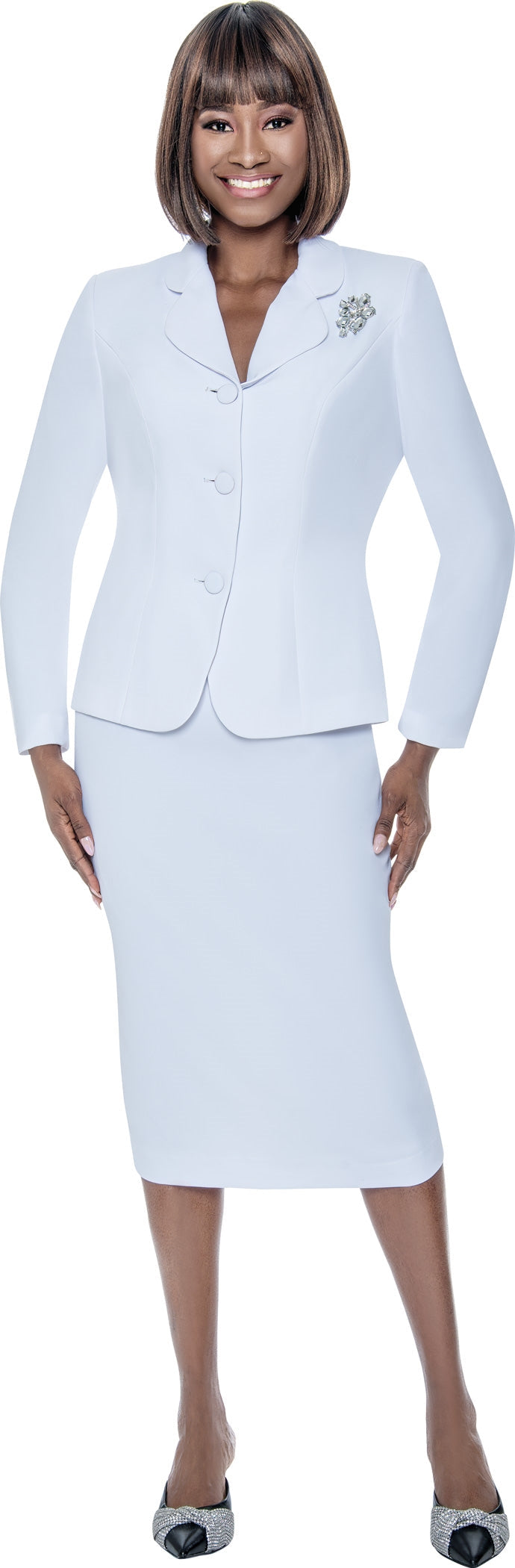 Terramina Usher Suit 9002-White - Church Suits For Less