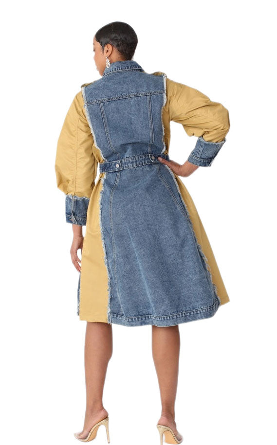 Two Tone Denim Dress-80397