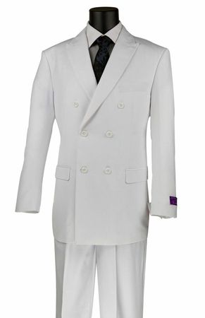 Double Breasted Men Suit DC900-1-White - Church Suits For Less