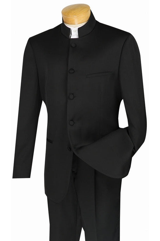 Vinci Men Suit 5HTC-Black - Church Suits For Less