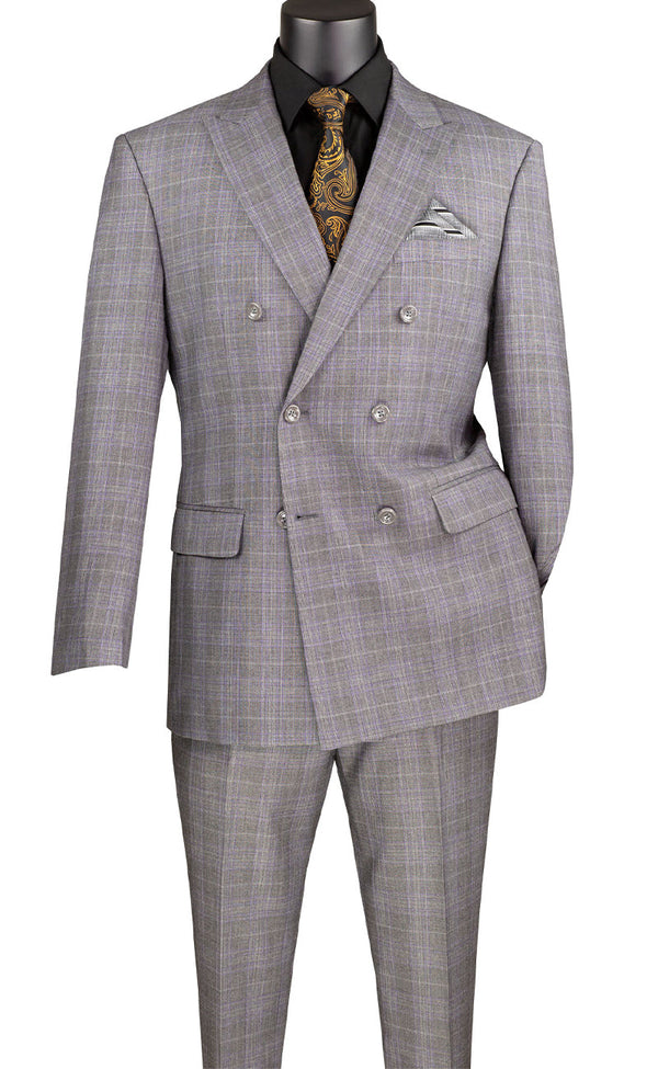 Double Breasted Men Suit DRW-1 Grey - Church Suits For Less