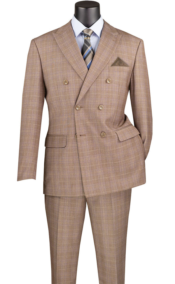 Double Breasted Men Suit DRW-1 Tan - Church Suits For Less