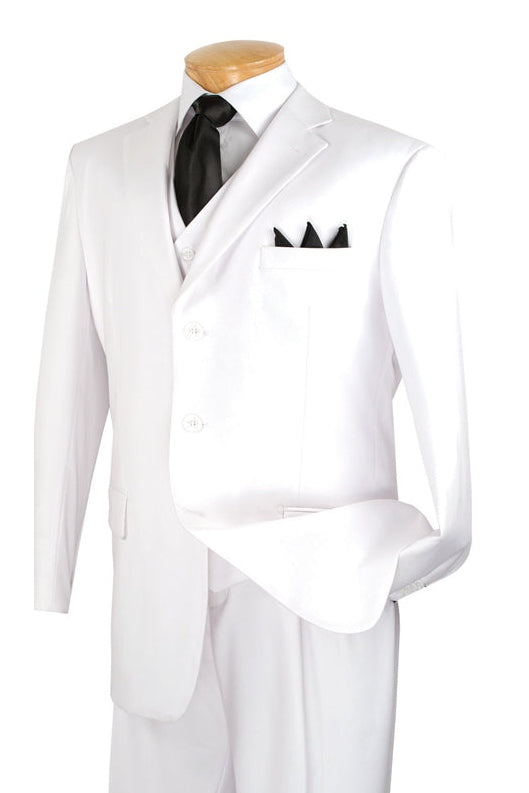 Vinci Men Suit 3TR-3C-White - Church Suits For Less