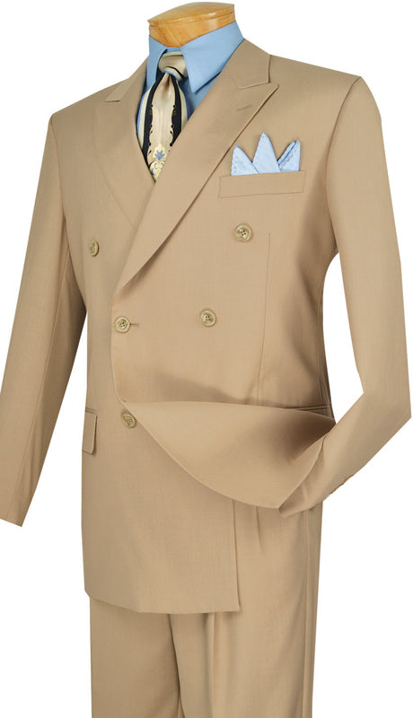 Double Breasted Men Suit DC900-1-Beige - Church Suits For Less