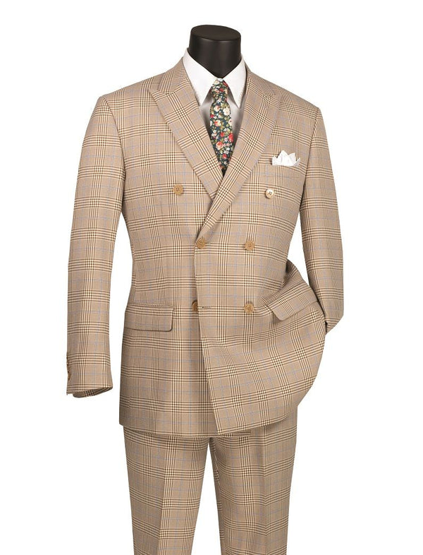 Double Breasted Men Suit DRW-2-Beige - Church Suits For Less