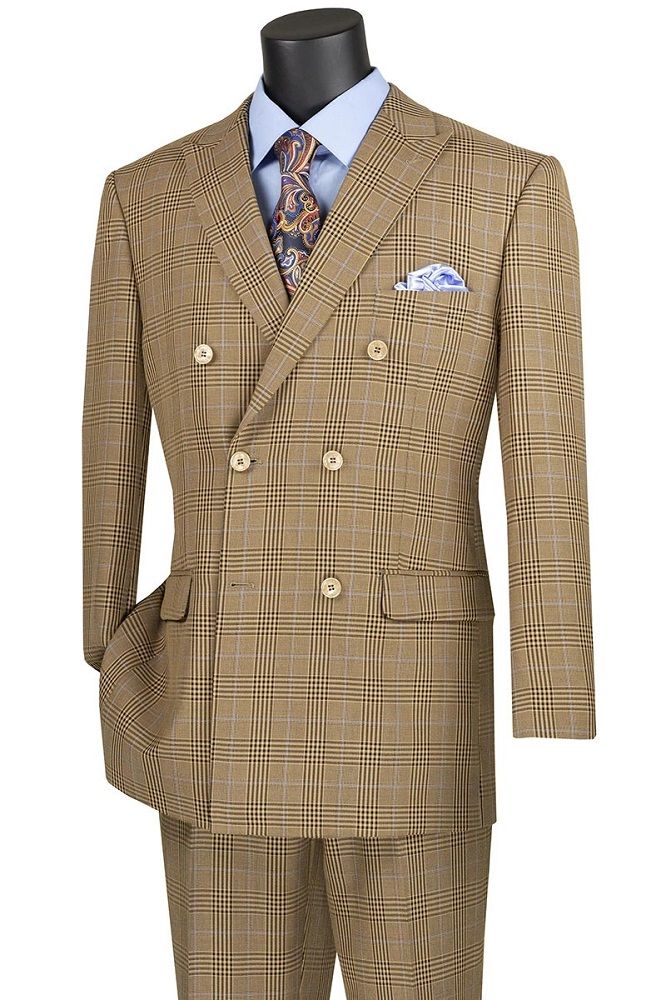 Double Breasted Men Suit DRW-2-Mocha - Church Suits For Less