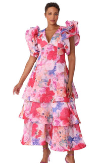 Floral Tiered Midi Dress-82663