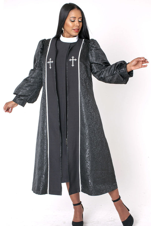 black and silver church dress Diana Couture Church Dress 8663C-Black/Silver