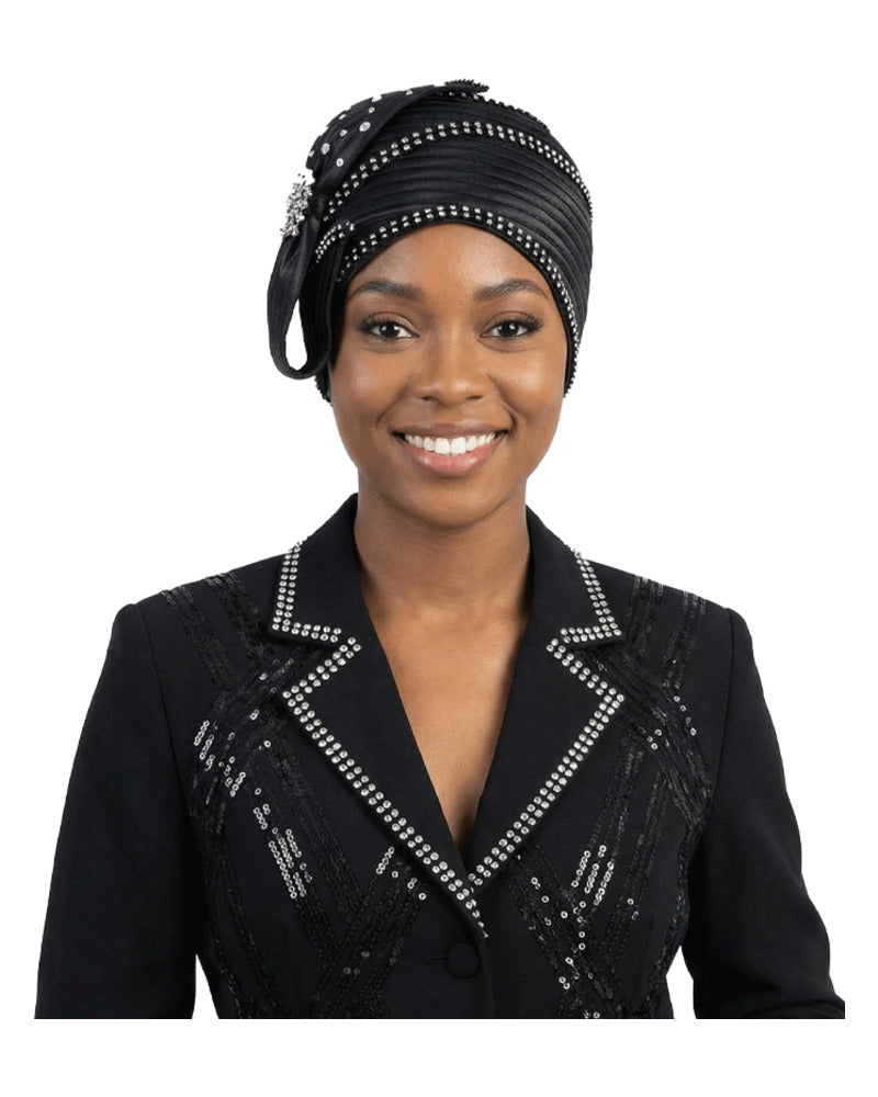 Giovanna Church Hat HR22107-Black