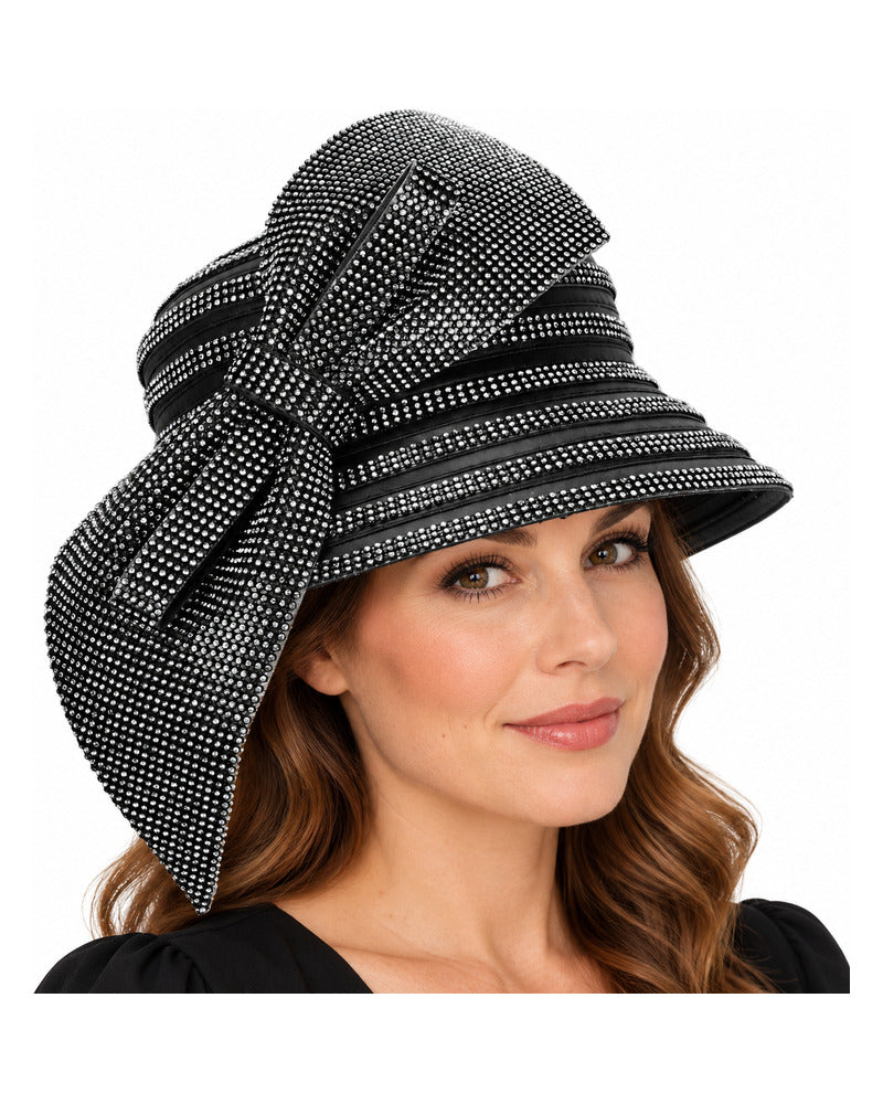 Giovanna Church Hat HM1016-Black on a woman