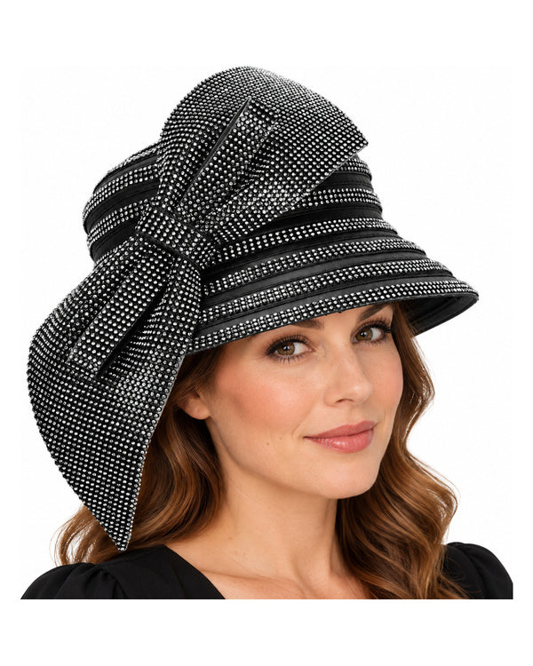Giovanna Church Hat HM1016-Black on a woman