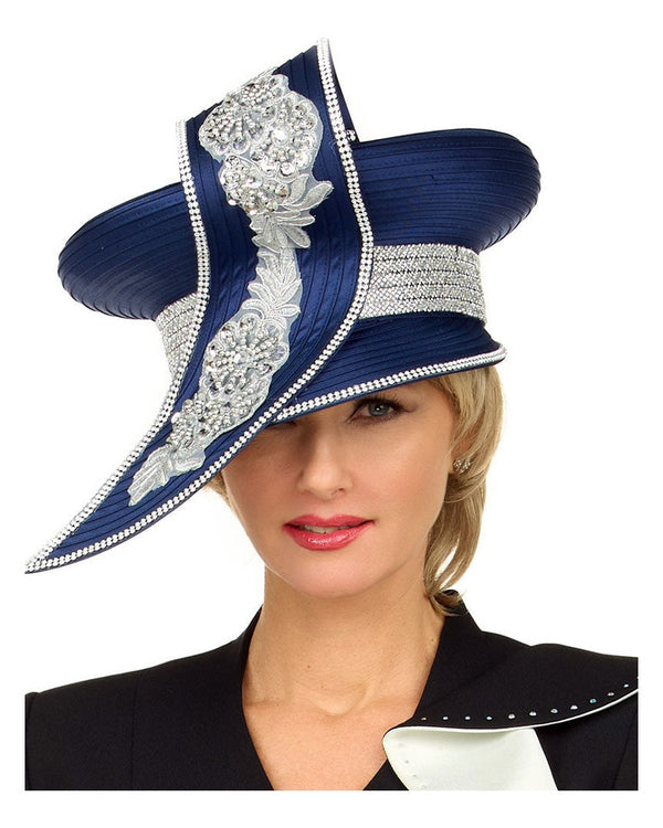 Giovanna Church Hat HG1304-Navy