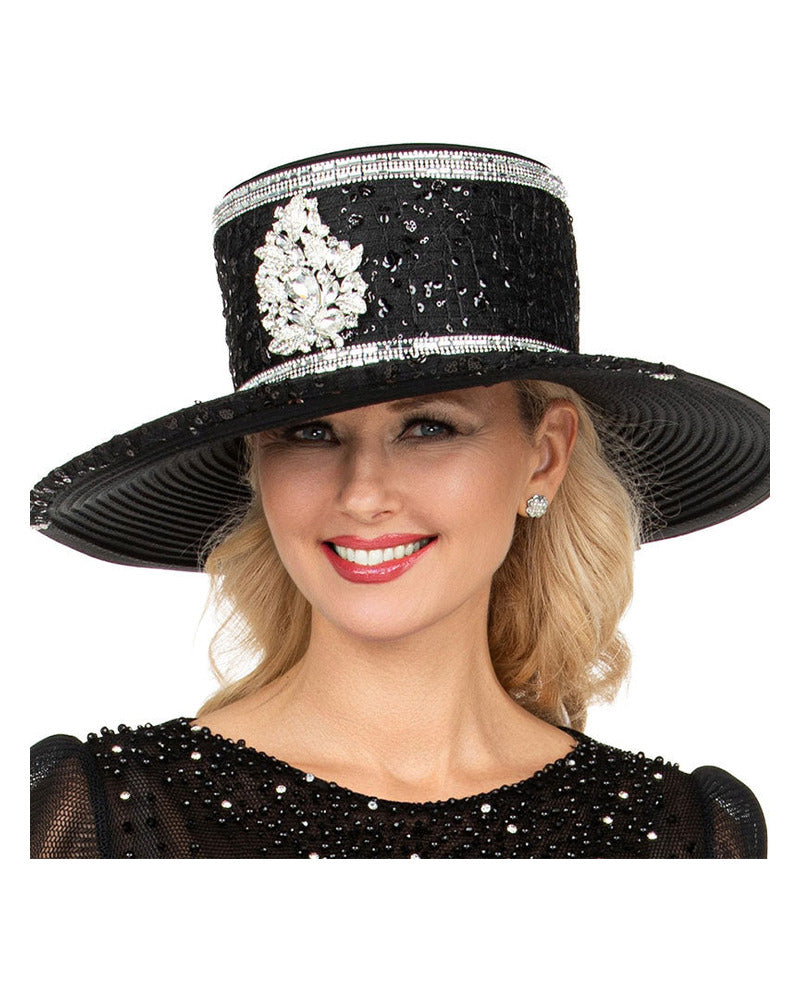 Giovanna Church Hat HR22166-Black
