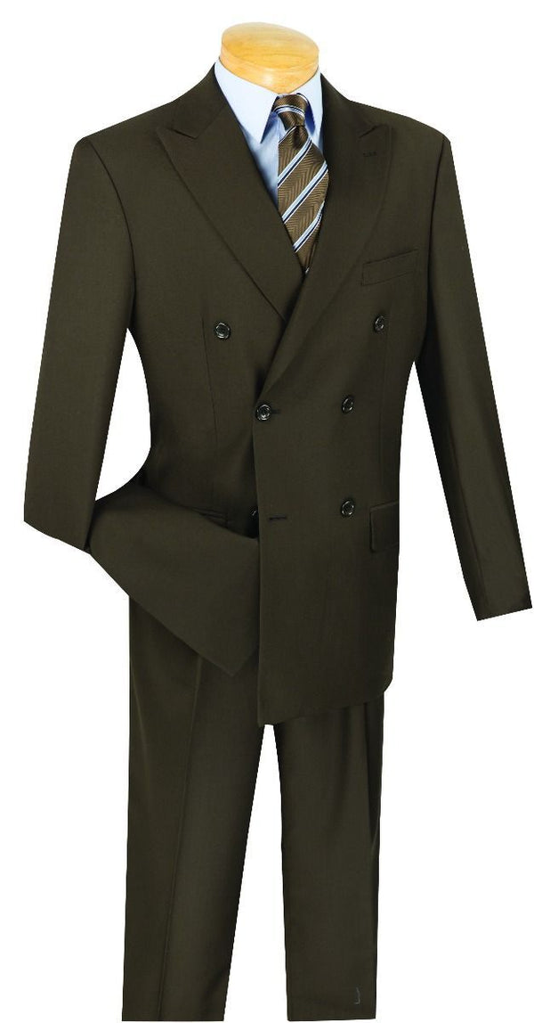 Double Breasted Men Suit DC900-1-Brown - Church Suits For Less