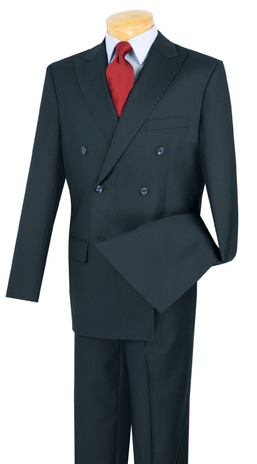 Double Breasted Men Suit DC900-1-Navy - Church Suits For Less