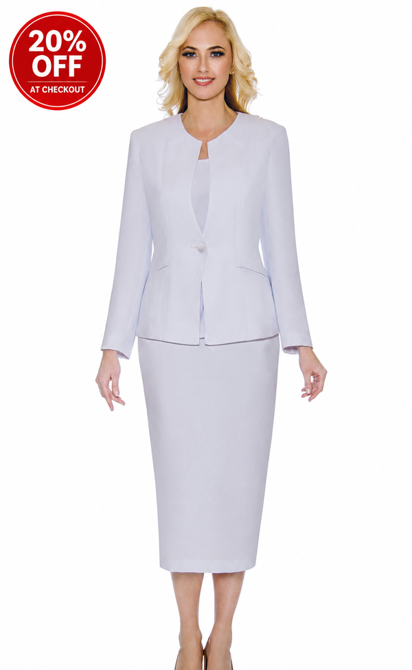 Giovanna Usher Suit S0708C White — 20% off at checkout