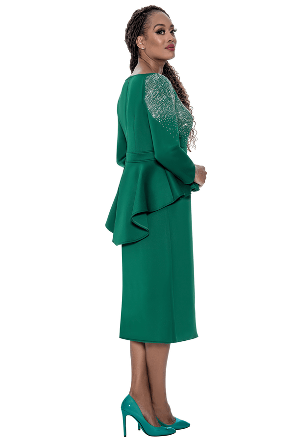 Stellar Looks Skirt Suit 1961-Emerald - Church Suits For Less